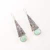 Natural Amazonite Gemstone 925 Sterling Silver Jewelry Handmade Earrings 1.9" EE-165-35