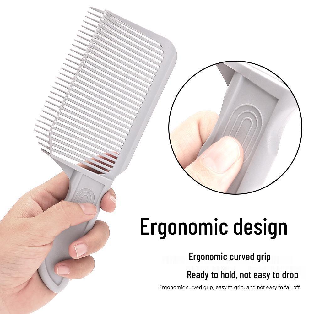 Men's Curved Edge Clipper Comb for Styling and Gradient Positioning In Hair Salons