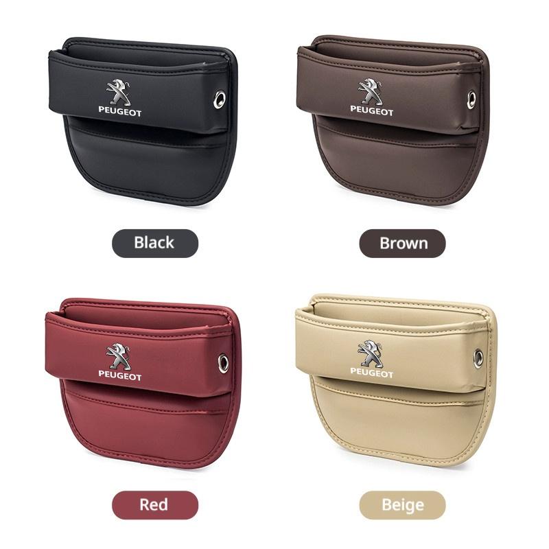 Leather car seat gap storage box leak-proof storage bag for Peugeot 2008 208 308 508 4008 408 3008 307 207 107 607 106 406 407