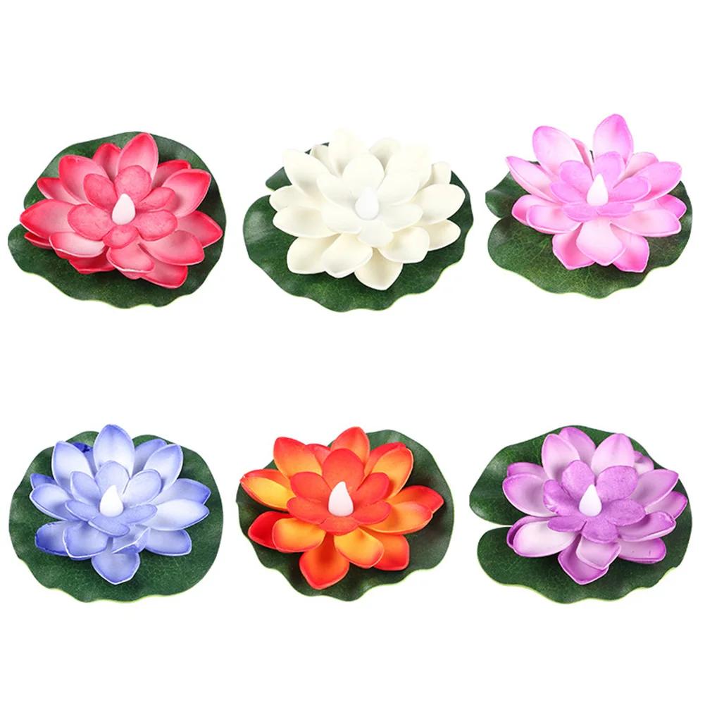 Lotus Floating Lantern Waterproof Decorative River Lantern Floating Pool Light Battery Operated Blessing Water Lily Candle Light