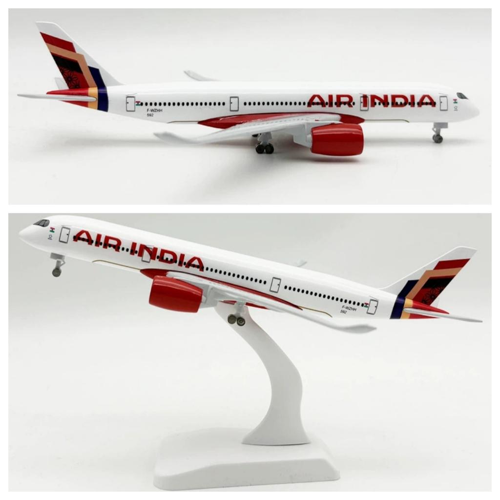 Plane Model Airplanes Airbus A350 20cm Aircraft Model India Air Metal Replica Alloy Material Aviation Simulation Decoration