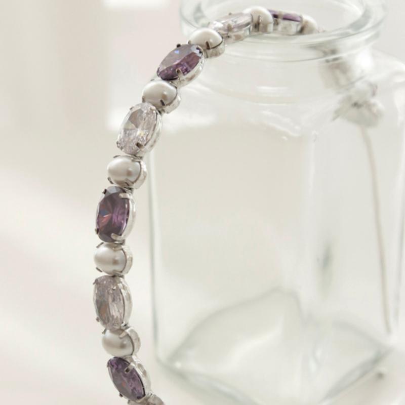 

J.Lauren Жемчужно-фиолетовый кубический тонкий ободок для волос H0827 single type