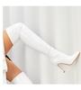 Cross2023 Women's Soft Patent Leather Stiletto Over-the-Knee Boots with Pointed Toe & Side Zipper