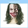 Máscara de látex de Joker con ojos grandes para disfraz de Halloween y bromas.