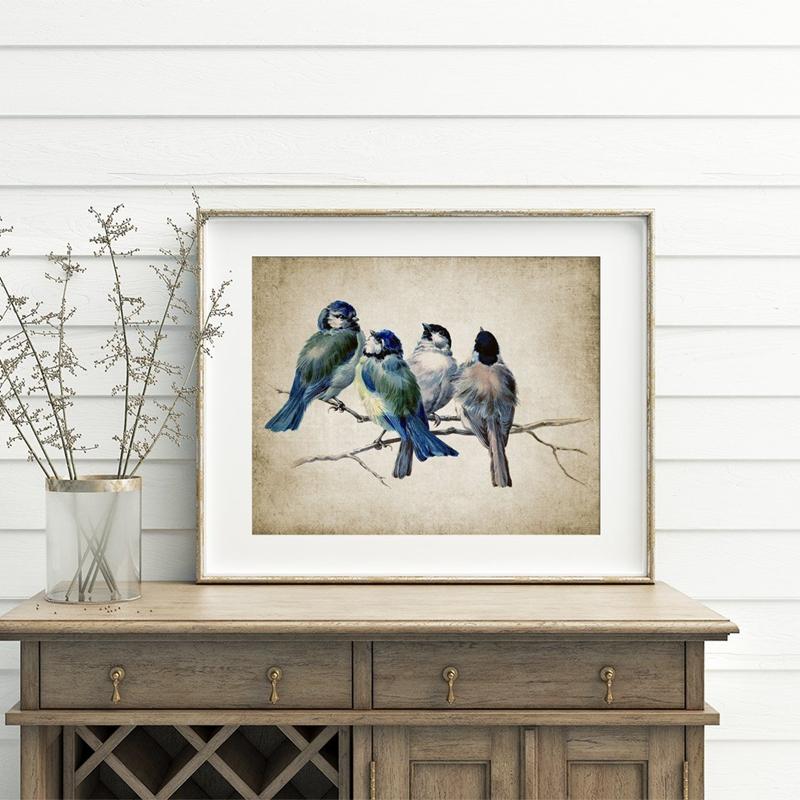 Vintage-Heimdekor, Leinwand, Gemälde, Vögel, Wandkunstdrucke, Retro-Poster und Schlafzimmerdrucke, Heimdekor, rahmenlos