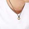 Minimalist Stainless Steel Pendant Necklace for Men Women Star/Heart/Hexagon Charm on Black Nylon Cord Choker Trendy Jewelry