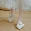 Versatile Evening Wind Gentle Shoes Flat Doudou Shoes Women's 2025 Autumn Bow Xiaoxiangfeng Single Shoes Bridesmaid Shoes