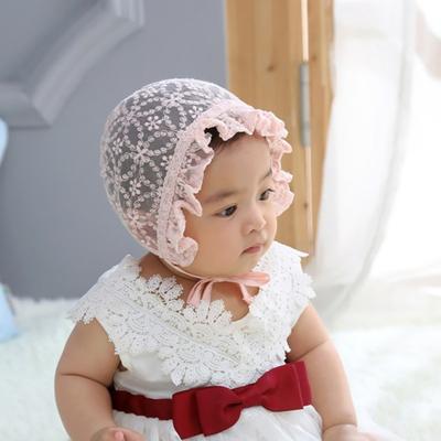 Haftowana koronkowa czapeczka Bevenise, bezpłatna, różowa, popularne ubrania dla dzieci w Korei