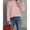 New Autumn and Winter Knitted Sweater, Solid Color High-neck Casual Loose Sweater Pullover