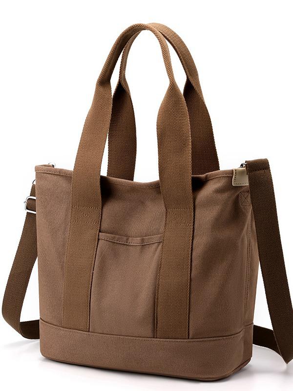 16-oz Japanese-Korean Style Women's Canvas Tote: Single Shoulder, Crossbody, Large Capacity Handbag