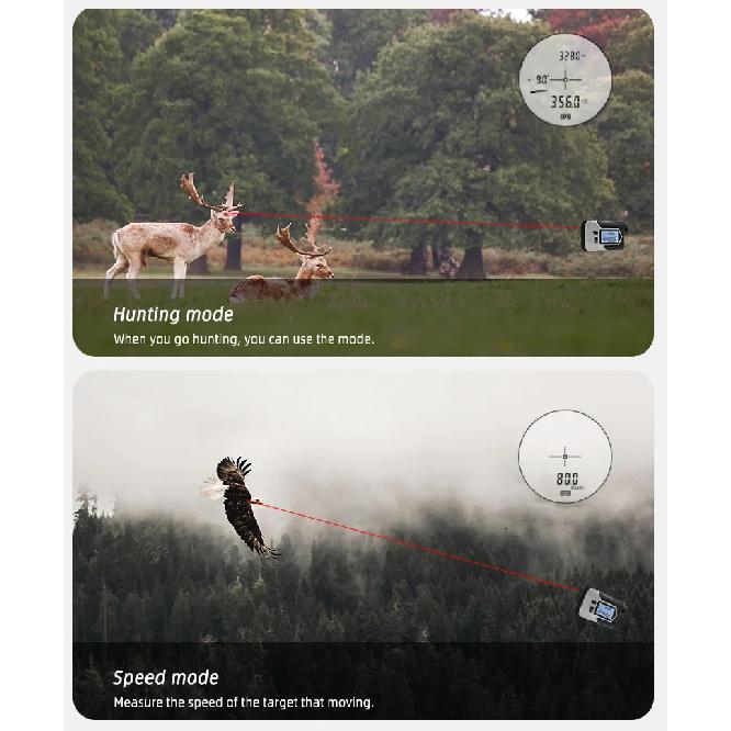 1200m USB Type-C Rechargeable Golf Laser Rangefinder with Slope Adjusted Flag-Lock Vibration Distance Meter