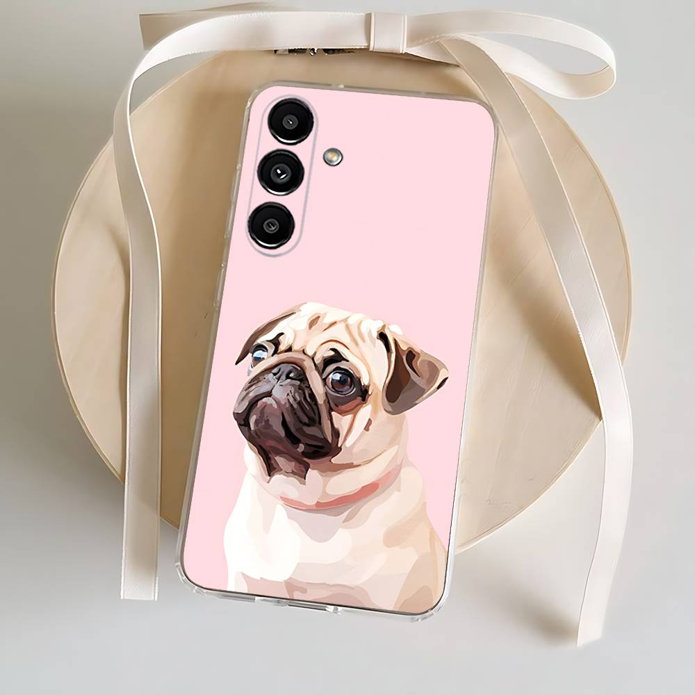 

Cute Funny pug puppy Phone Case For Samsung S30,S25,S24,S23,S21,S22,S20,S10,5G,FE,lite,PIus,Ultra Transparent Cover SamsungS30Ultra5G