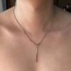 Komeiku One-Chain Multi-Wear Y-Shaped Bamboo Joint Choker Fashion Neutral Fancy Titanium Steel Clavicle Necklace