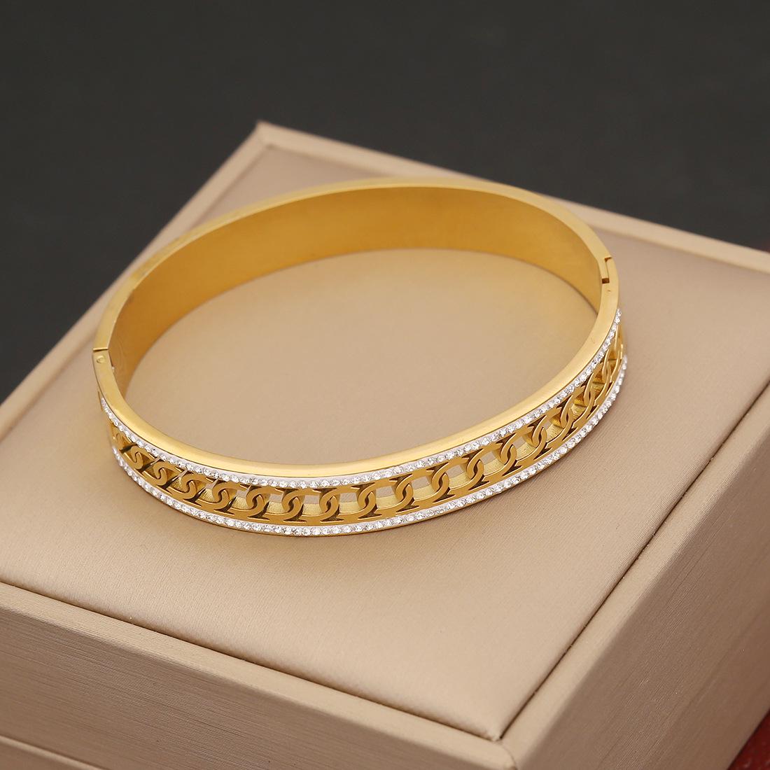 

Трансграничный циркон нержавеющая сталь роскошный браслет - полный бриллиант B452