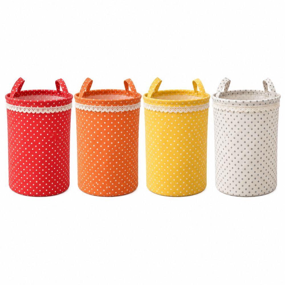 Polka Dot Storage Basket Cotton Linen Laundry Basket Fashion Clothes Organizer Storage Bin