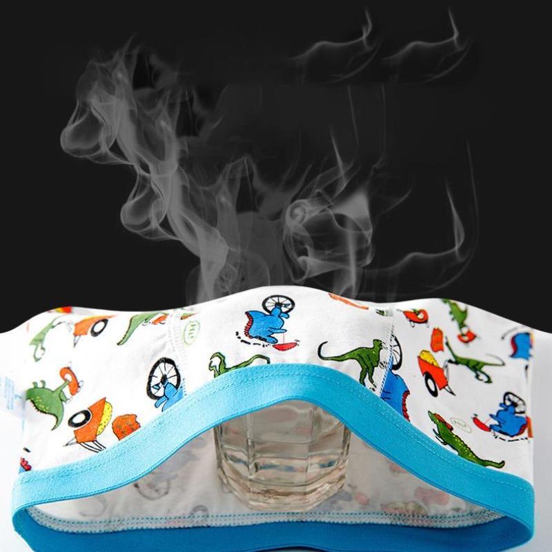 4 Pcs High Quality Children's Underwear for Kids Cartoon Cat Shorts Soft Cotton Underpants Boys Teenage Striped Panties 4-16T