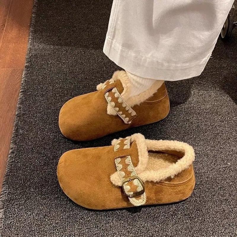 Height-increasing Snow Boots, Women's Fleece and Thickened Cotton Shoes, Warm Full-bag Shoes