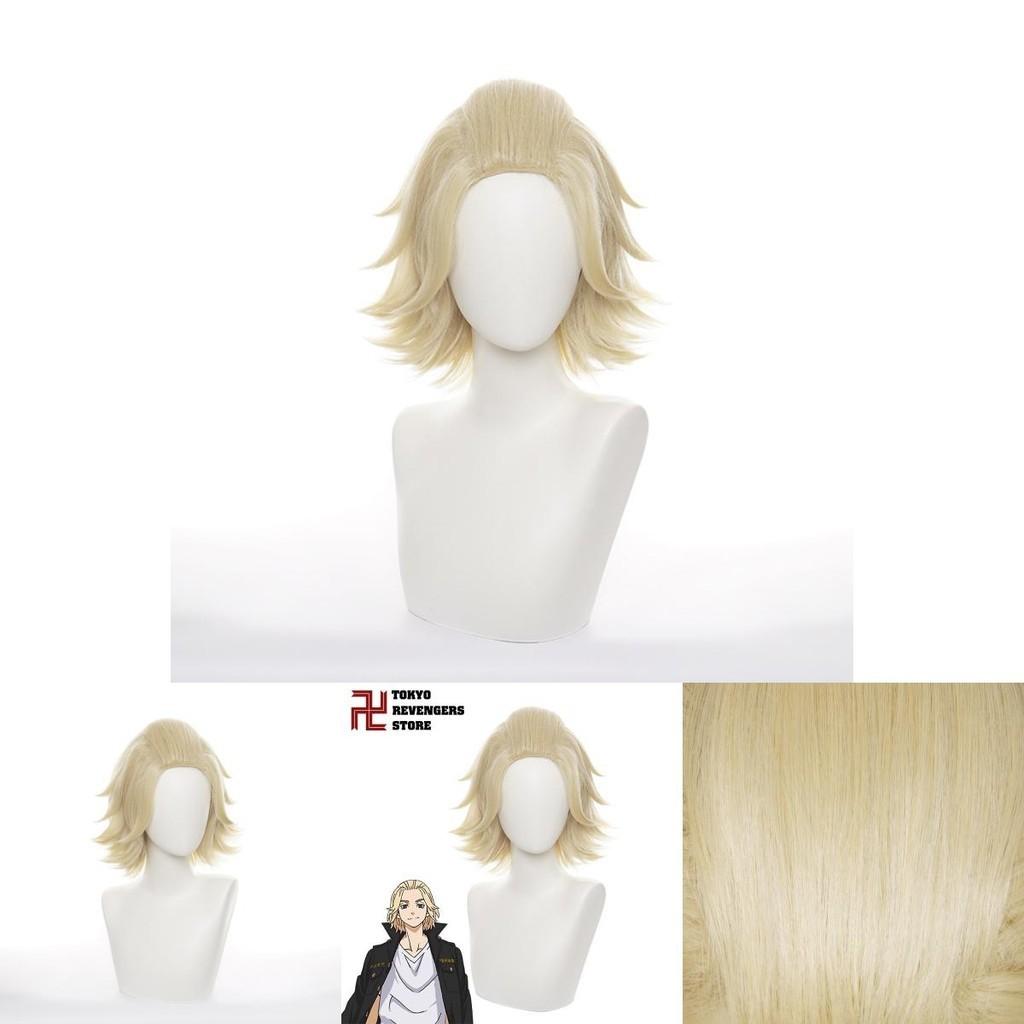 Tokyo Revengers Sano Manjiro Mikey Golden Hairpiece Cosplay Wig For Halloween Carnival Props
