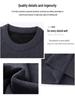 Men's Warm Thickened Knit Sweater - Autumn/Winter Casual, Middle-Aged, Round Neck, Solid Color, Fluffy Velvet.