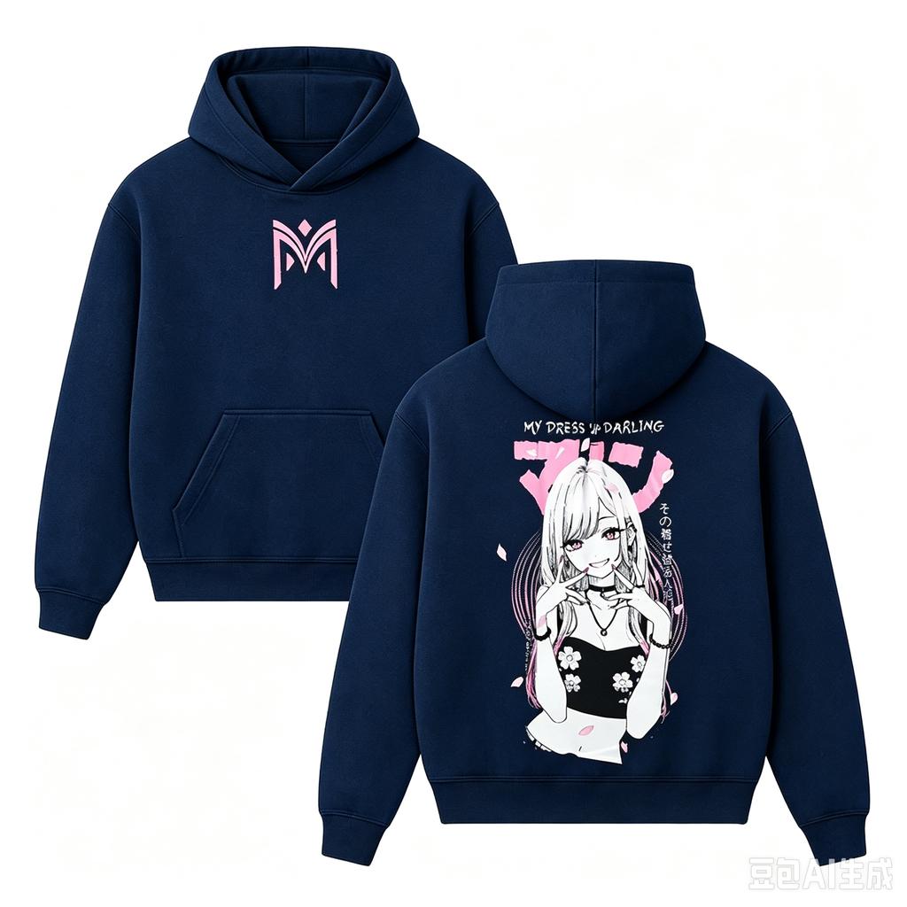 Mein Dress-Up Darling Anime Kitagawa Marin Grafik Hoodie Herren Damen Übergroß Streetwear Y2k Sweatshirt Hoodies Locker Fleece Warm Damen Herren Kleidung