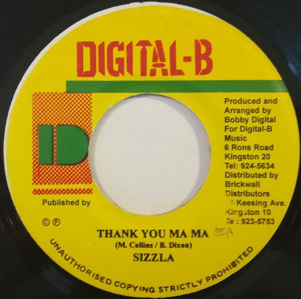 

7inch Record SIZZLA - Thank You Ma Ma NONE Digital-B Jamaica Reggae, Ska & Dub Used