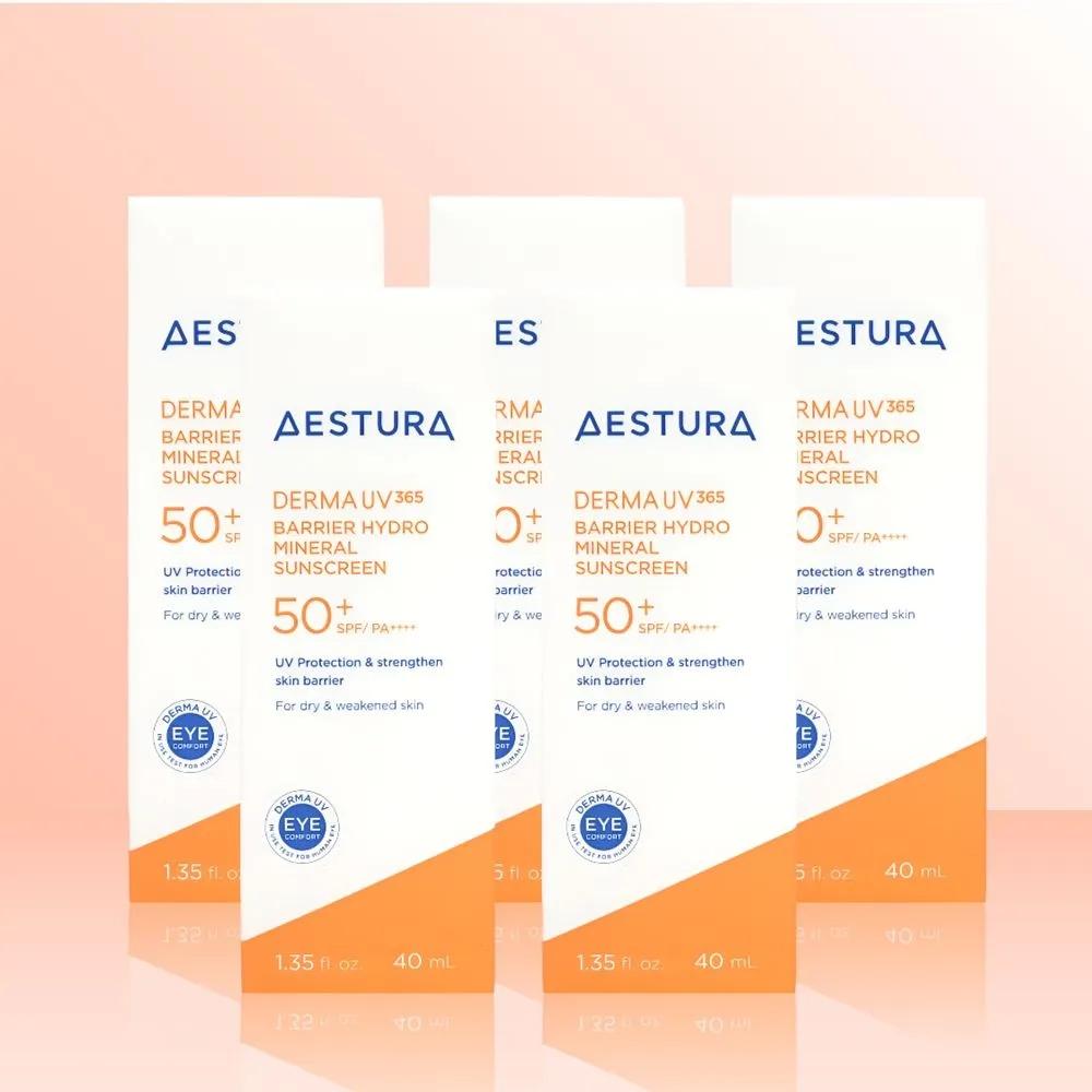 Aestura Derma UV365 Минеральный солнцезащитный крем с барьерным увлажнением 40 мл (SPF50 +) х 5