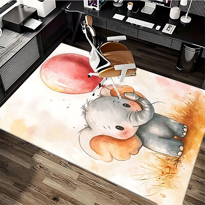 1pc Anime Elephant with Balloon Chair Mat - Office Desk Pad, Non-Slip Carpet for Home Decor, Suitable for All Seasons, Perfect Gift for Anime Lovers.H