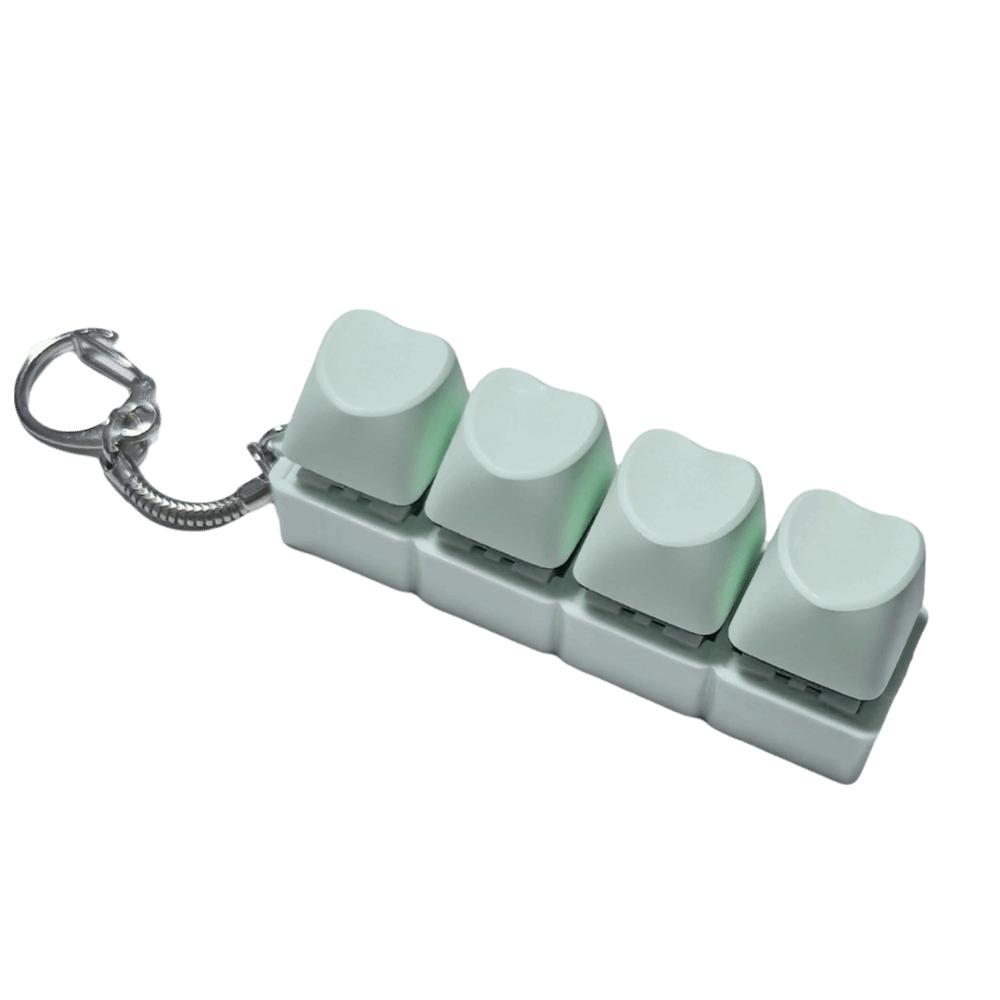 4 Keys Fidget Keychain Key Button Pinch Toy Funny Clicker Toy Pendant  for Adult&Kids