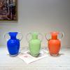 Colored Glass Vase Retro Handle Teapot Flower Vase Flower Arrangement Accessories Flowerpot Terrarium Home Decoration