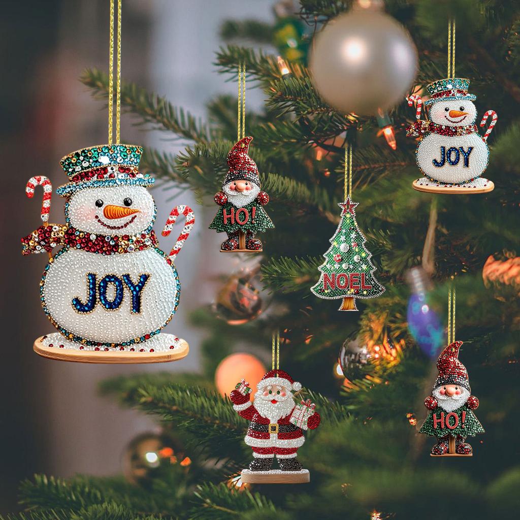 Świąteczne Zawieszki Ambiencyjne do Domu - Akrylowe i Drewniane Dekoracje do Zawieszenia do Wnętrza Samochodu