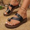 Fashion Fashion Rhinestone Clip Toe Slippers Women 2025 Buckle Decor Platform Sandals Woman Summer Thick Bottom Beach Flip Flops Female