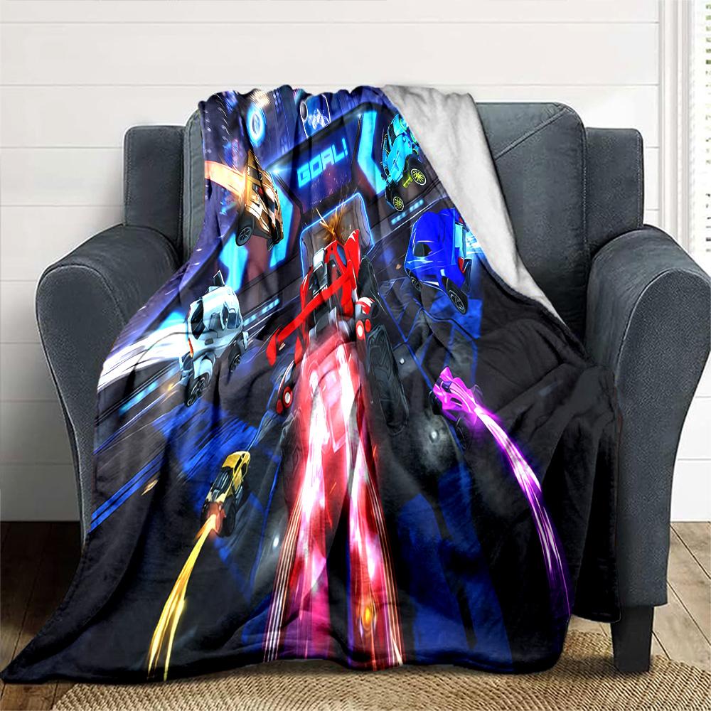 1 Stück Decke - Spiel Rocket League Print Design, Leichte Decke für Sofa, Bett - Weich & Warm, Geschenk für Alle Jahreszeiten