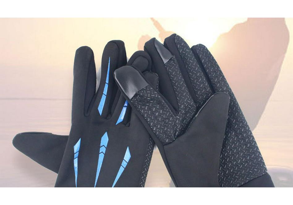 Men's Windproof Touchscreen Fishing Gloves - Warm Velvet, Non-slip, Wear-resistant for Autumn/Winter Sports