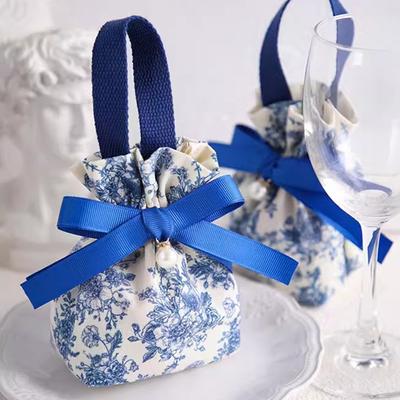 5pcs Wedding Candy Pouch,Drawstring Candies Bags,Bowknot Ceremony Bag,Adjustable Opening Sugars Pouch For Wedding Decoration