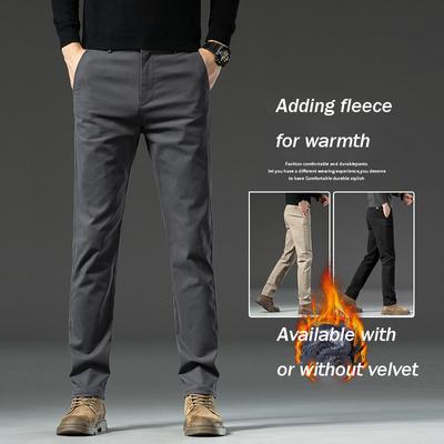 Herbst- und Winter Herren Plüsch Dick/Normal Lässig Hochwertig Elastisch Gerades Bein Locker und Leicht Business Vielseitige Hose