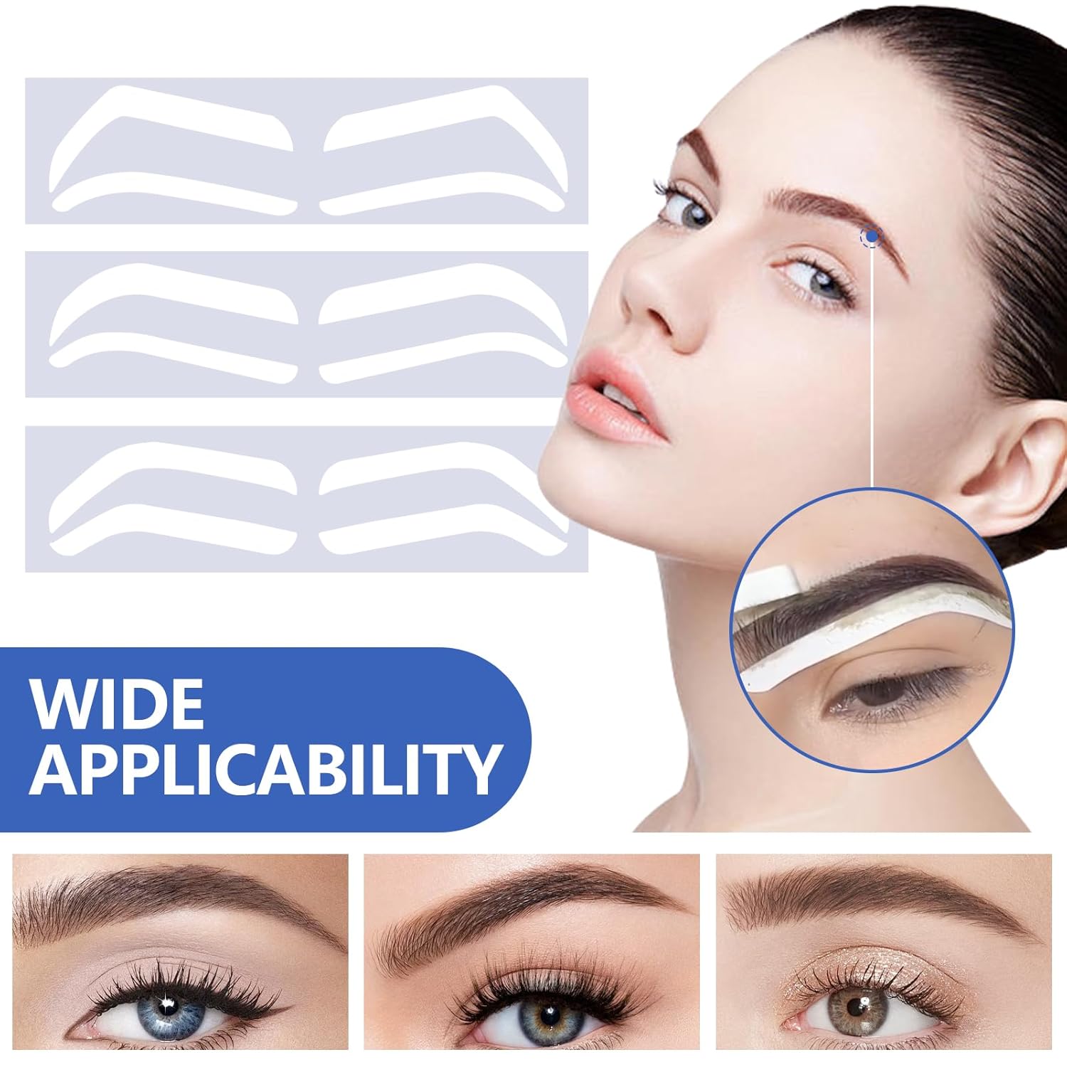 

12 Пар Наклейки для Формування Брів Аерографом Клейкі Трафарети Форма Стрічка Одноразовий Штамп для Мікроблейдингу Напрямна для Мапування Брів Аерографом Напівперманентні 1 Bag of 12 Pair