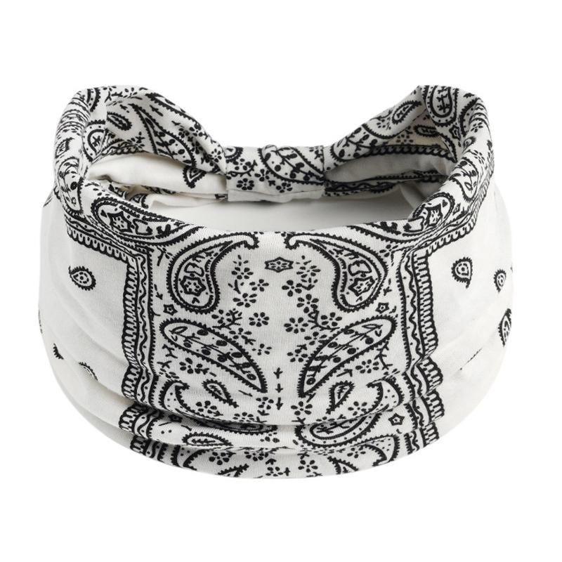 

Тюрбаны с узелками в стиле бохо для йоги, эластичная повязка на голову для женщин, широкие повязки для волос, головные уборы, банданы с принтом, аксессуары для повязок на волосы белый