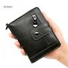 Men Wallets Leather Double Zipper Card Holder Short Male Purse Coin Pocket Vintage Brand High Quailty Men Wallets