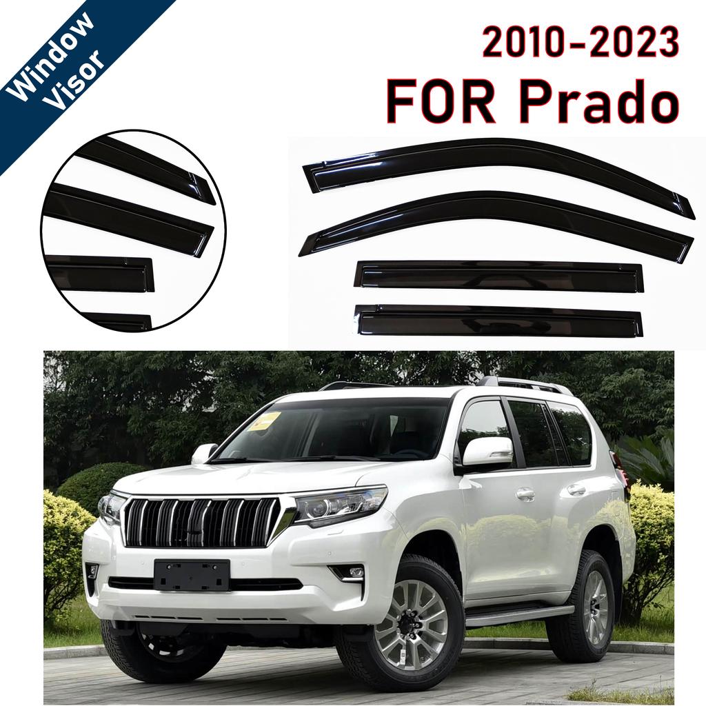 Window Visor for Toyota Prado FJ150 2009-2023 | 4pcs Rain Guard Wind Deflector | Car Weather Shield Accessory
