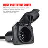 4-Way Flat To 7 Pin Trailer Plug Adapter Power Connector + Bracket for RV Camper