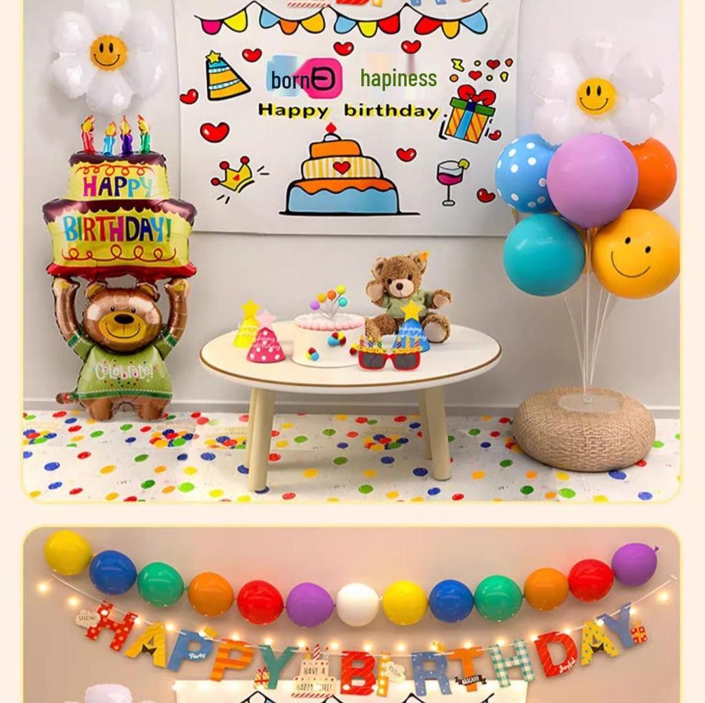 Baby's First Birthday Décor - Balloons & Party Scene for Boys & Girls