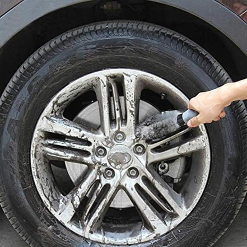 T-bend Handle Car Wash Cleaning Brush Car Detailing Wheel Hub Gap Cleaning Tools Nylon Bristle Car Special Tire Brush