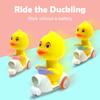 Manual Pressing Head Free Rotation Cute Duck Press Car Motorcycle Anti-collision And Anti Drop Baby Toys Mini Car For Kids