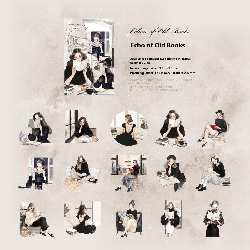 30 ks/balení Estetické nálepky Štítky Čtenářka Samolepky Dekorativní Deník Album Materiál Scrapbooking Potřeby