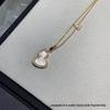 Sterling Silver Gourd Necklace & Bracelet Set with White Mother of Pearl, Red Agate, 18k Rose Gold Qilin Fu Lu Pendant On Clavicle Chain.