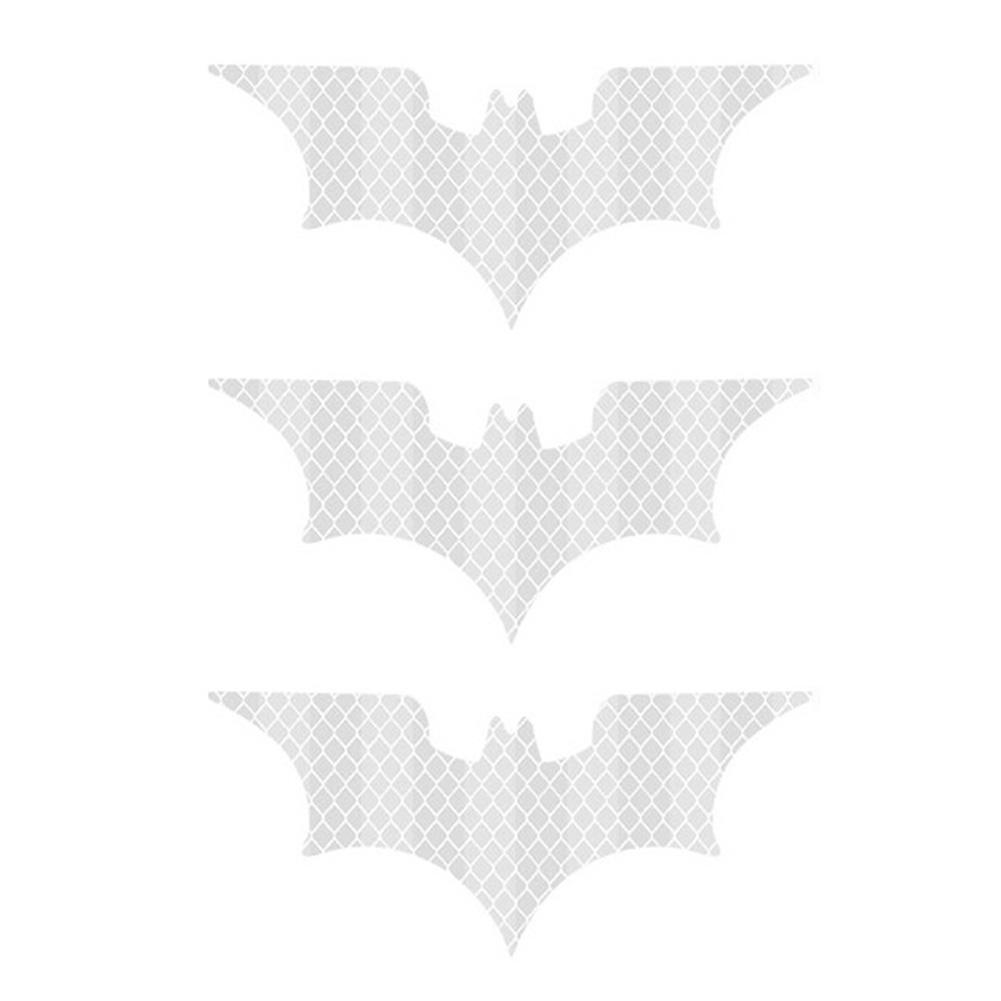 3Pcs/ Set Bat Car Reflective Sticker Electric Vehicle Warning Stickers Safely Night Helmet Decorative Decals Accessoire Voiture