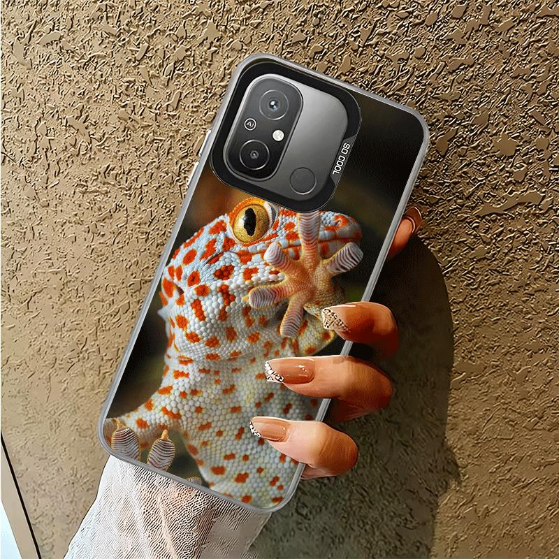 Lizards Geckos Cute Pet Shockproof Phone Case for Xiaomi Poco X7 X6 X5 X3 Pro F7 Ultra M8 Redmi 15C 15 14C 13C 12C 10C 13 12 10