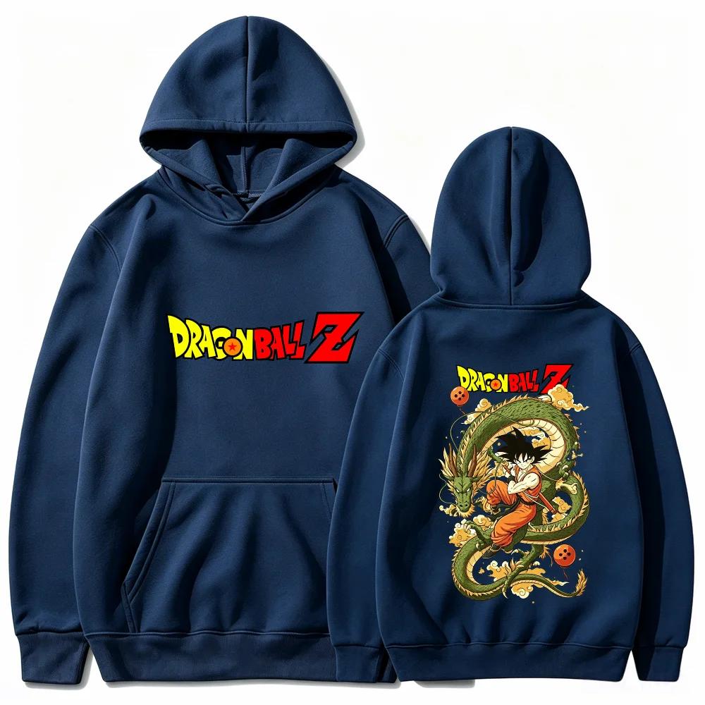 Felpa Dragon Ball Z Goku Shenron Drago Anime Manga Streetwear Estetica Nera Oversize Casual Sportiva Felpe