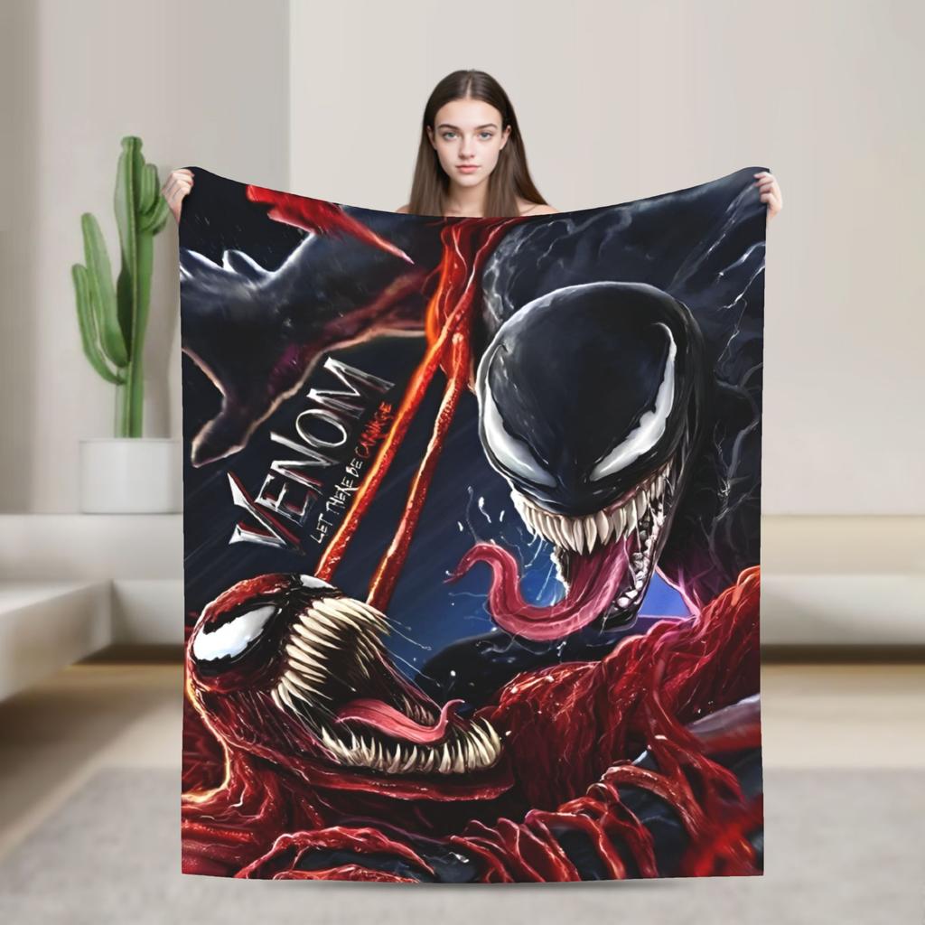 Venom Blanket  Warm Street Trend Plush Throw Blanket For Children Bedroom Flannel Bedspread Bed Cover