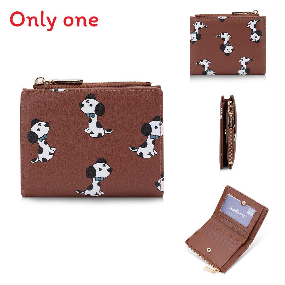 Dog Print Wallet For Women With Rfid Blocking And Zipper Pocket For Daily Use